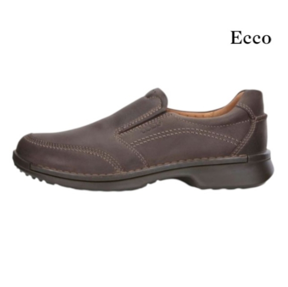 Ecco Other - 46 ECCO Fusion 2 Coffee Brown  Leather Slip On Loafer Oxford Shoe Men 12 12.5